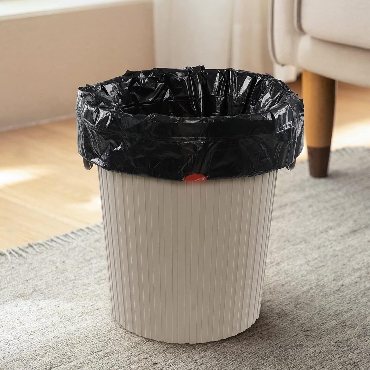 1.5 Gallon Drawstring Trash Bags, Small Black Garbage Bags, 208 Bags