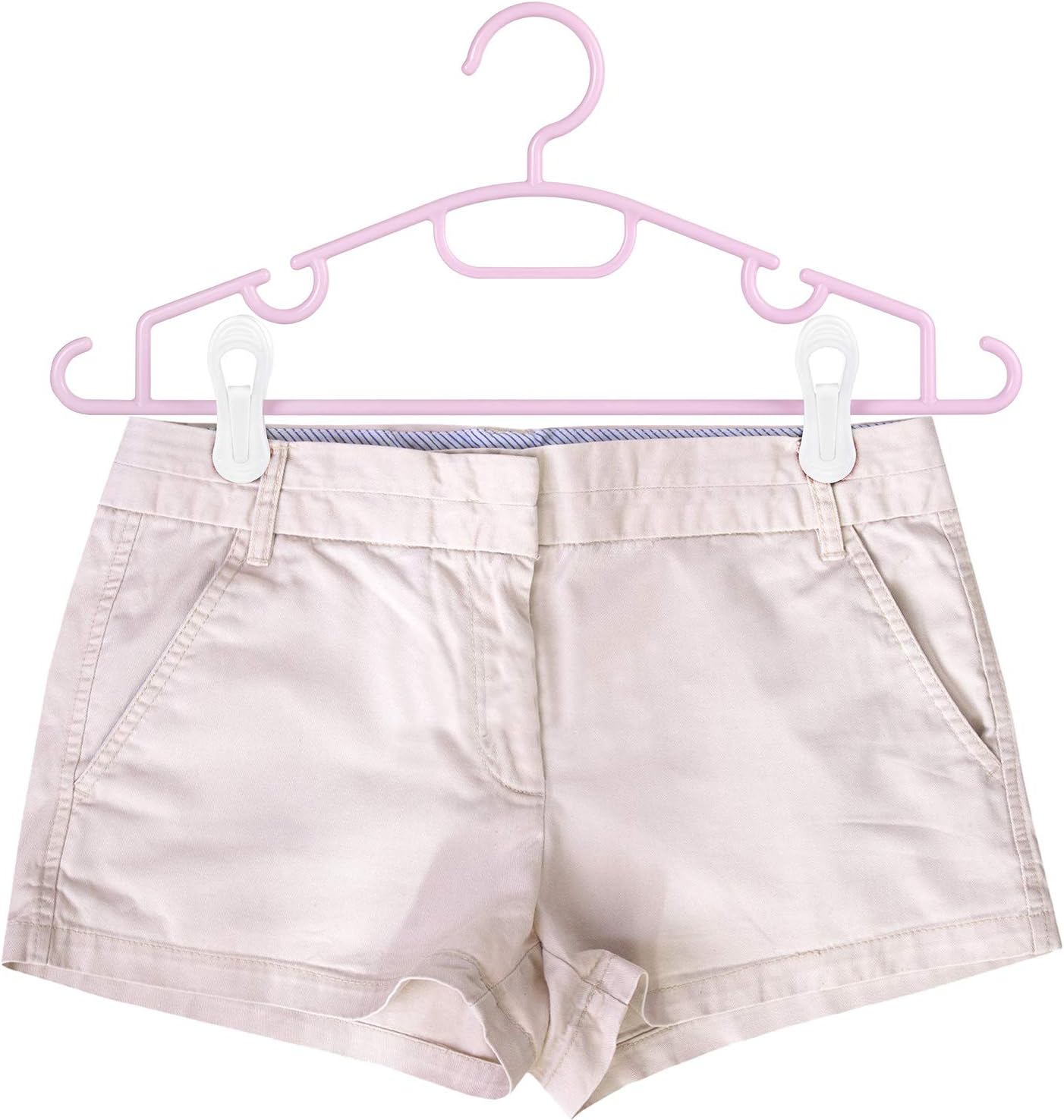 Tinfol White Plastic Hanger Clips, 24 Pack Hanger Clips- Strong Pinch Grip Finger Clips for Plastic Clothes Hangers, Multi-Purpose Hangers Clips