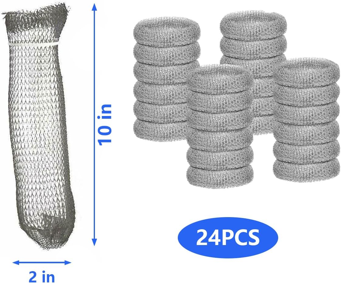 Stainless Steel Lint Traps for Washing Machine Drain Hose – Mesh Filter with Cable Ties for Laundry Sink and Drain Protection(24)
