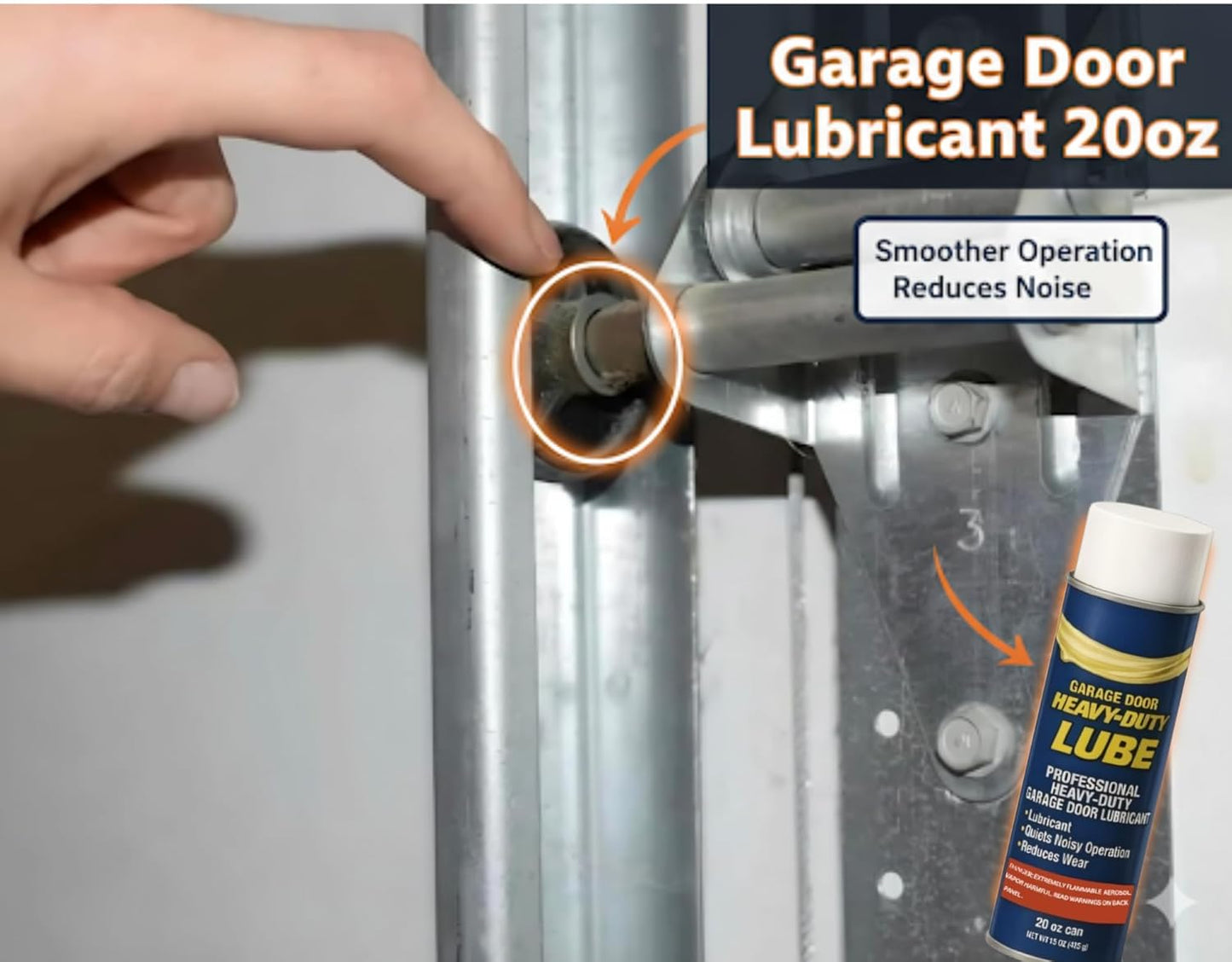 Premium Heavy-Duty Garage Door Lubricant 20oz (2 Pack) – Long-Lasting, Multi-Purpose Rust Preventative – Water-Resistant Lube for Springs, Rollers, Hinges & Locks