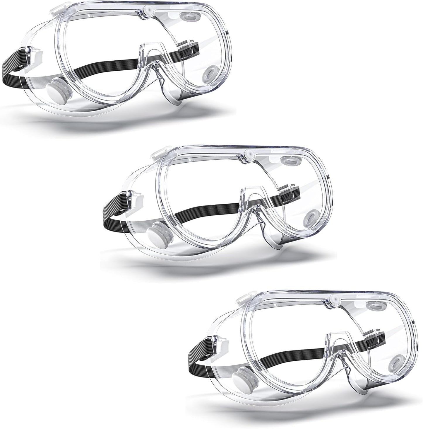Anti-Fog Indirectly Vented Lab Safety Goggles Over Glasses