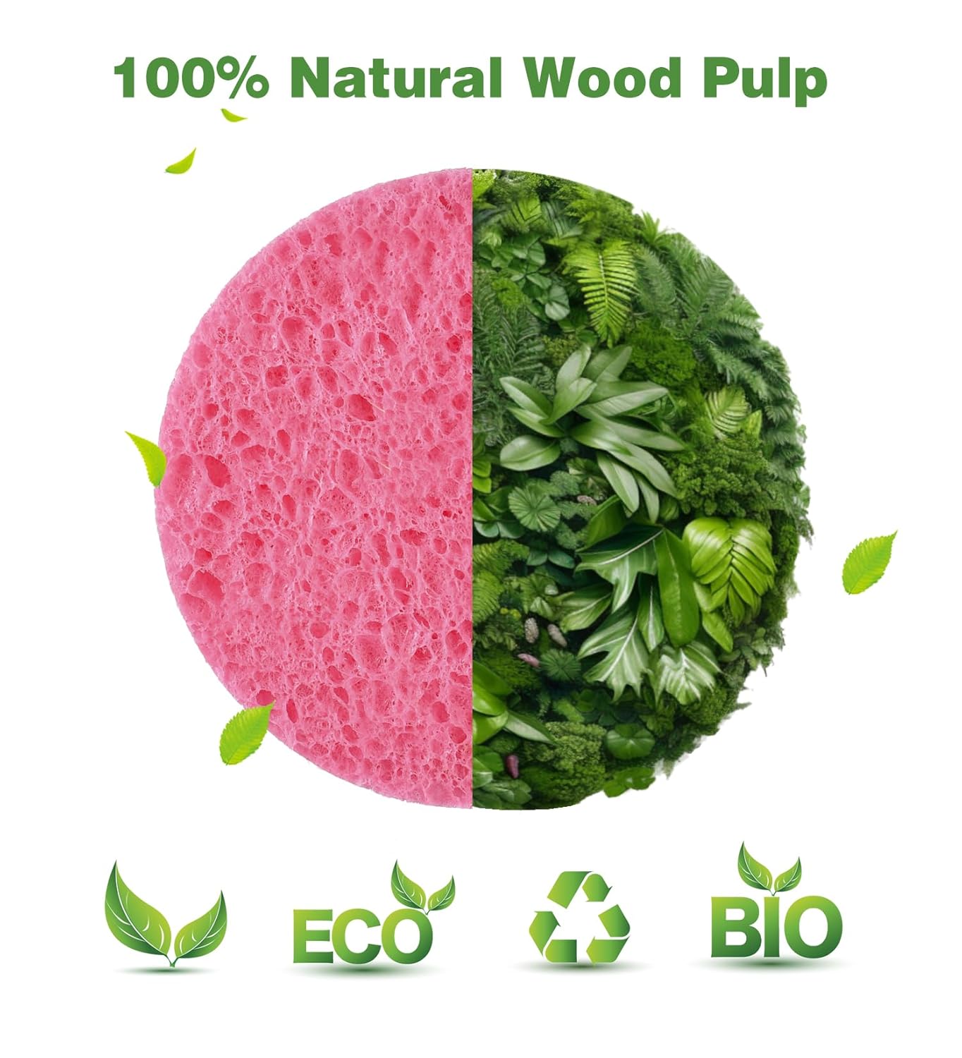 METUUTER 50 PCS Compressed Facial Sponges for Estheticians- 100% Natural Cellulose Face Sponge Professional Cosmetic Spa Sponges for Face Cleansing, Massage, Pore Exfoliating, Mask, Makeup Removal