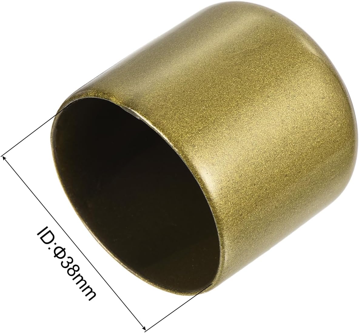 uxcell 20pcs Rubber End Caps 1 1/2"(38mm) ID Vinyl Round Tube Bolt Cap Cover Thread Protectors Gold