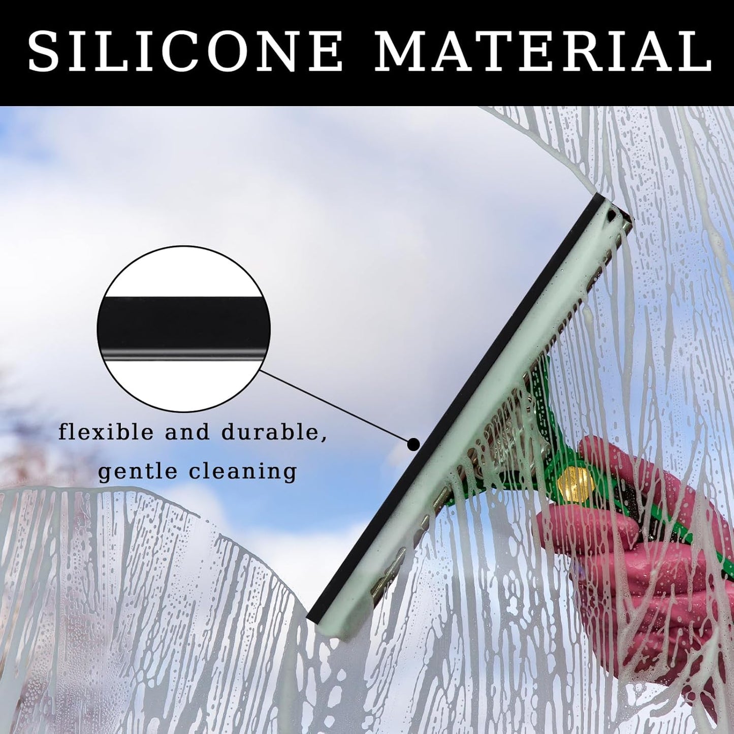 Squeegee Replacement Rubber 41 Inch Squeegee Rubber Replacement Black Squeegee Rubber Silicone Squeegee Blade Squeegee Refill Blades Head for Windows Glass Cleaning Shower Doors