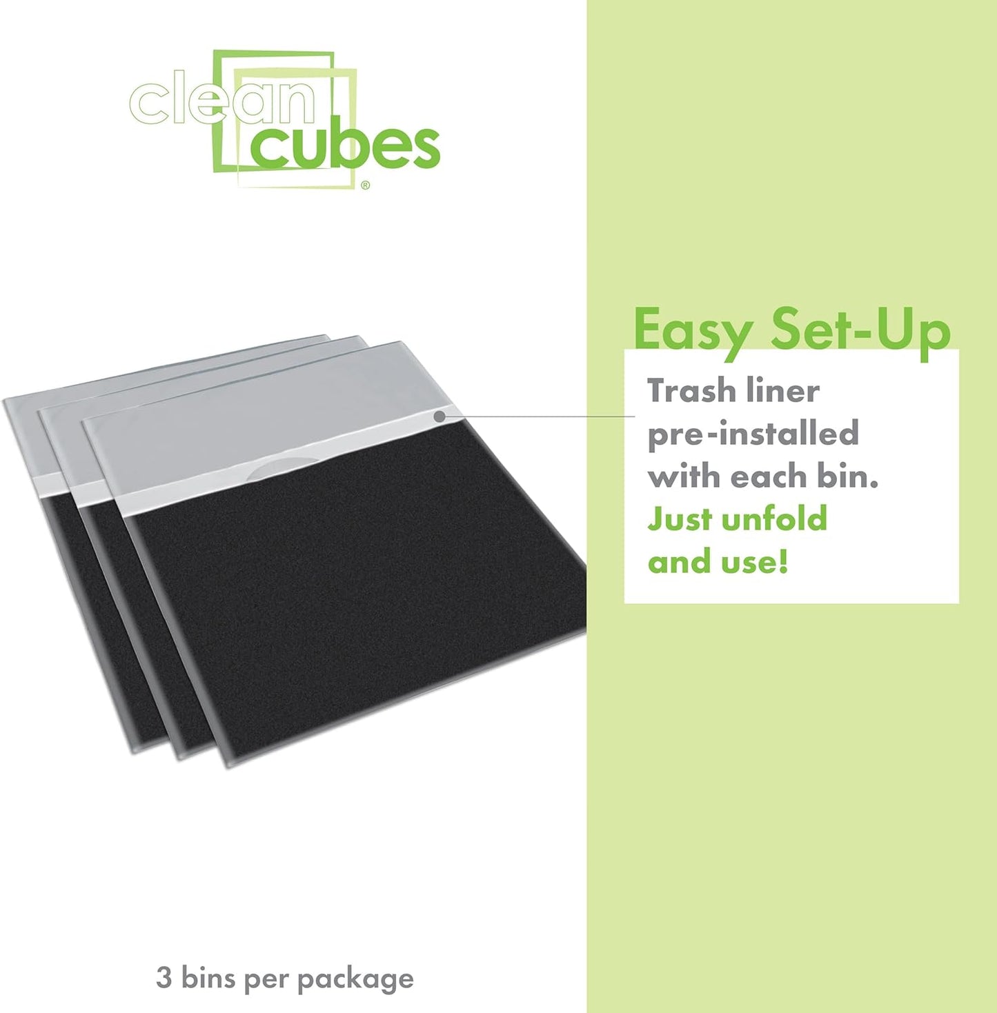 13 Gallon Disposable Pop-Up Trash Cans (3-Pack) with Fitted Bags – Foldable Garbage & Recycling Bins for Parties, Events & Kitchen (Black, 17" H x 13.5" W x 10" D)