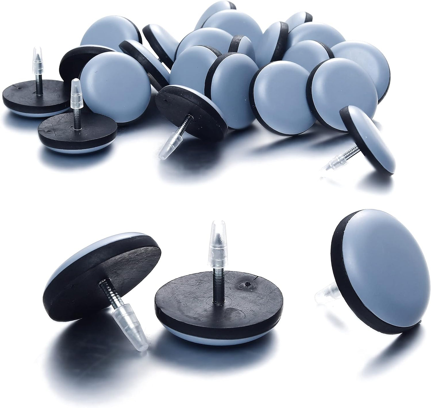 3/4“ Nail on Furniture Sliders (24 Pack) - Furnigear Heavy Duty PTFE (Teflon) Chair Leg Slider Glide Wooden Furniture Movers Move Your Furniture Easily & Safety - Best Floor Protector