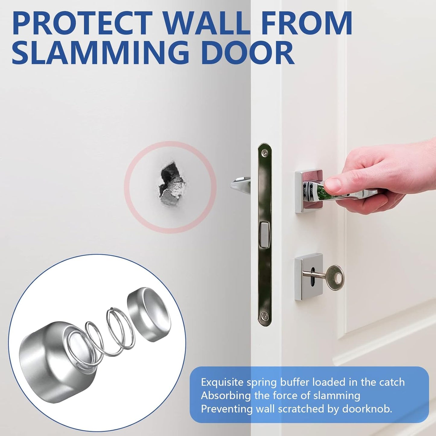 Magnetic Door Stop Stainless Steel，Door Stopper, Heavy Duty for Various Door Types, Keep Your Door Open, Wall Mount Door Holder/Catch