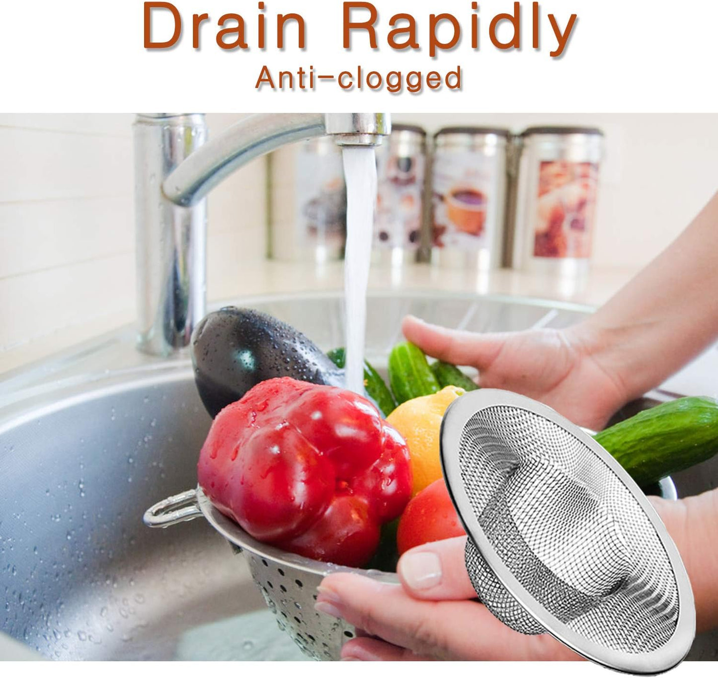 4pcs Heavy Duty Stainless Steel Slop Basket Filter Trap,3.54" Top / 1.65" Mesh Metal Sink Strainer,Perfect for Kitchen Sink/Bathroom Bathtub Wash Basin Floor Drain Balcony Drain Hole,Utility