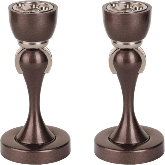 Magnetic Door Stop, Stainless Steel, Magnetic Door Catch, Door Holder, Door Stops, Wall Mounted, Floor Mounted, Door Banging Prevention (Large x 2pack, Brown)