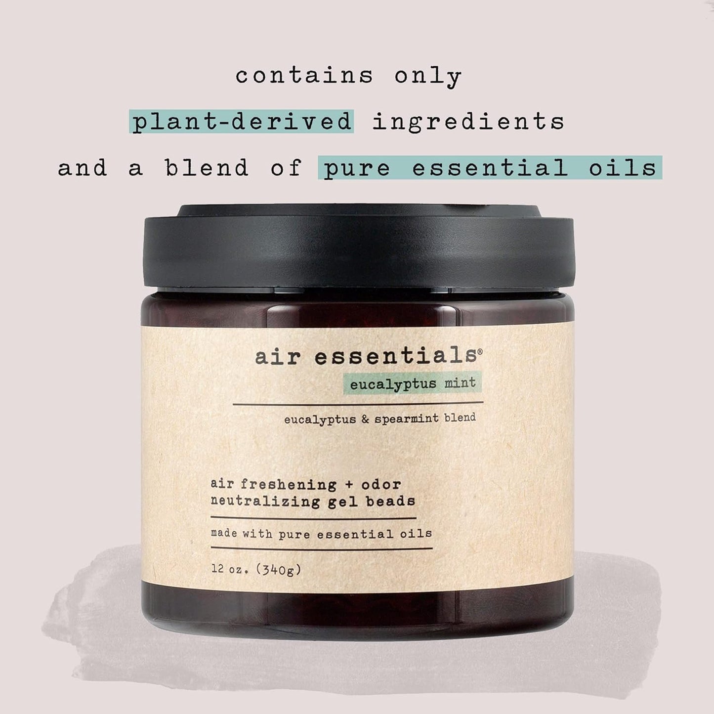 Air Essentials Air Freshener & Odor Neutralizer Gel Beads - 12 oz, Pack of 2 - Odor Eliminator - Made with Pure Essential Oils - Eucalyptus Mint Scent