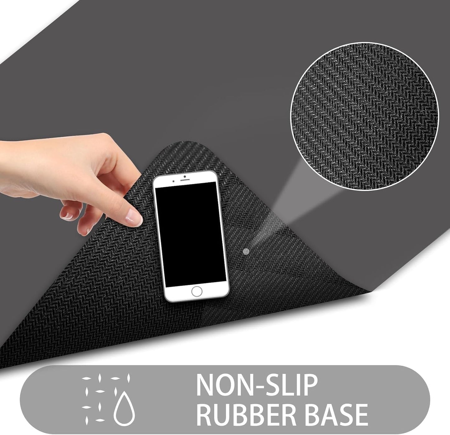 Ultra Thin Door Mat Indoor Entrance, 1/10 in Thin Door Mats for Inside Entry, Non-Slip Rubber Backing Washable Doormat, Fade Resistant, Absorbent, Low Profile Dirt Trapper, 30"X17",Grey