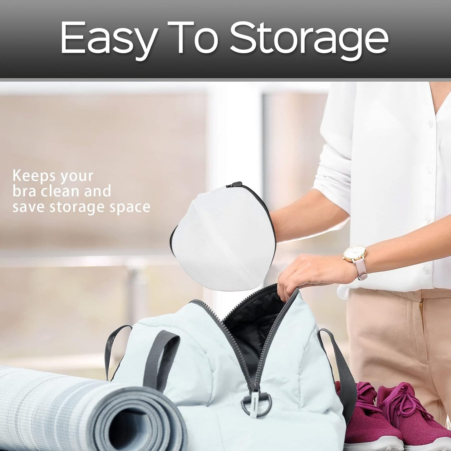 Shappy 6 Pieces Bra Washing Bag for Laundry Mesh Wash Lingerie Underwear Brassiere Washing Bags with Zipper for Women Laundry Storage(7.87 Inch,Black)