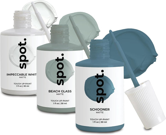 spot. Touch-Up Paint | Matte Finish for Cabinets, Walls, Doors & Furniture | Multi-Tone Blue Repair Kit | Quick-Dry, Self-Priming, Low-Odor, Eco-Friendly | No-Sanding or Primer Needed | 3 Pack