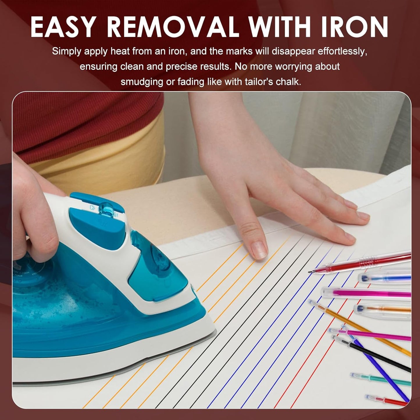 72pcs Heat Erasable Pens for Fabric, Assorted Colors, Fabric Pens for Sewing Erasable for Quilting Sewing DIY Dressmaking Fabrics Tailors Chalk