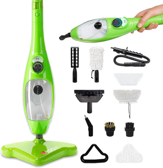 H2O X5 5-in-1 Multi-Purpose Steam Mop, Handheld Steam Cleaner, Adjustable Height, Removable Tank, Large Capacity, Rapid Heat Up, Steam Control, Lightweight, High Pressure