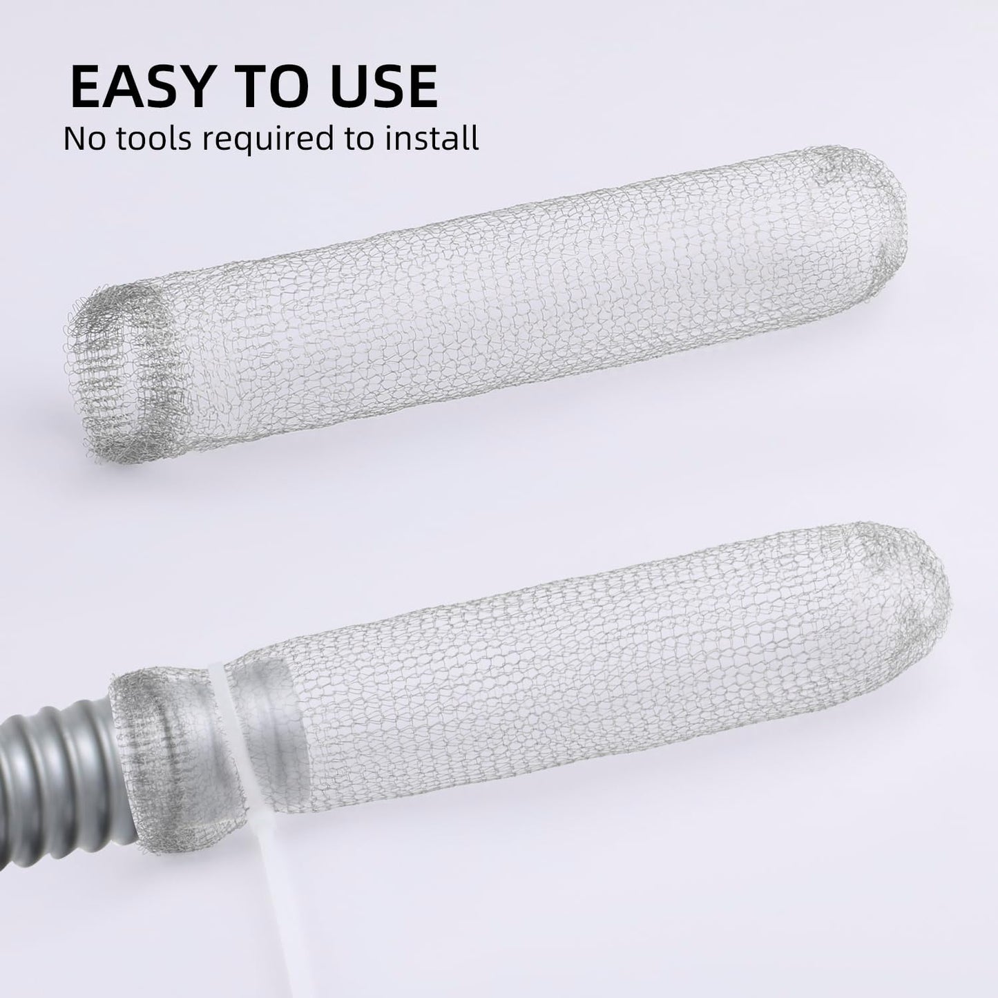 24PCS Lint Traps for Washing Machine, Stainless Steel Mesh Snare Trap Washer Hose Lint Catcher Laundry Mesh Washer Hose Filter with 24 PCS Cable Ties