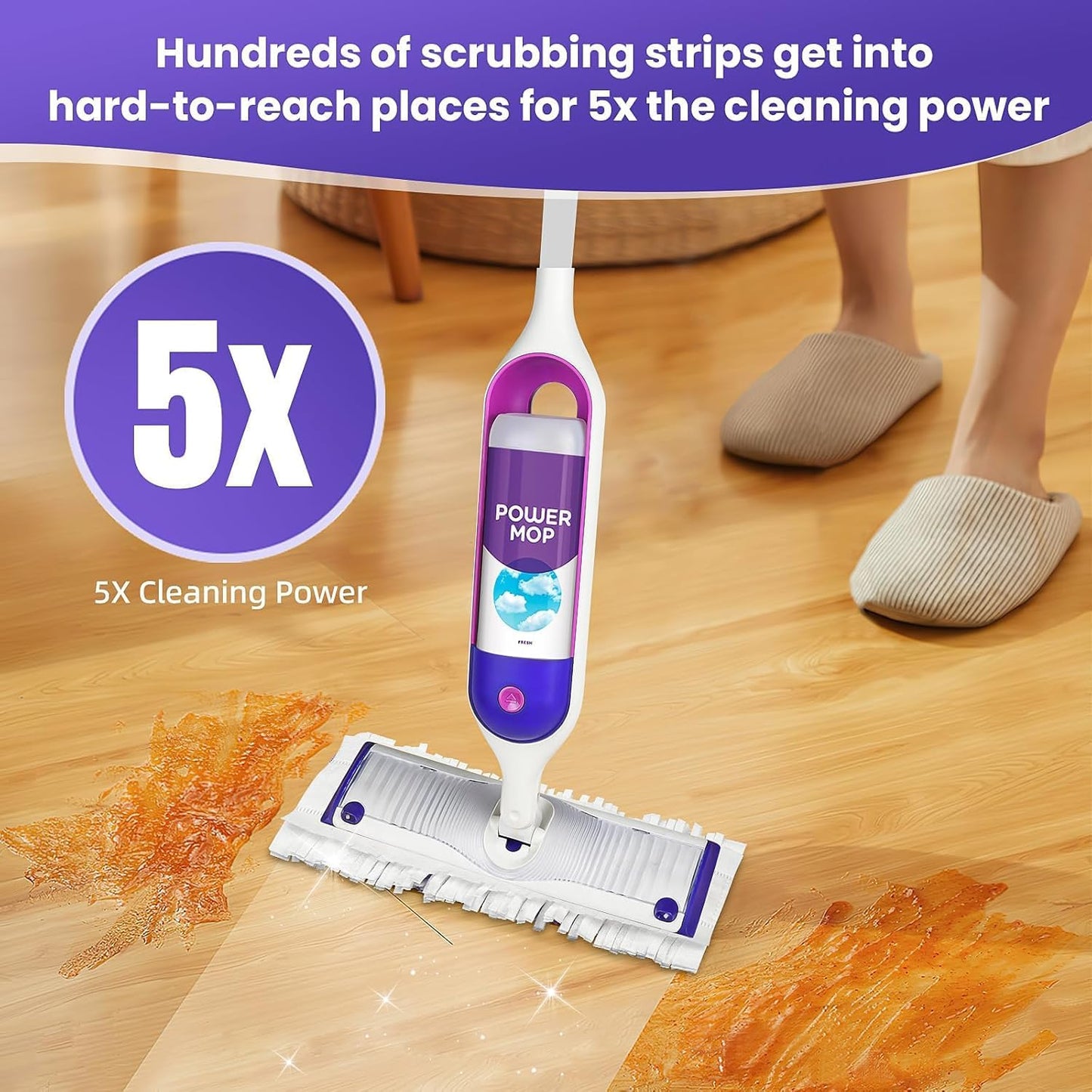 50 Pack Power Mop Refills Pads for Swiffer, Disposable Power Mop Refills for Power Mop Multi-Surface Mop Power Mop Pads Replacement Power Mop Pads Refills Spray Mopping Pads Hardwood Floor Cleaning