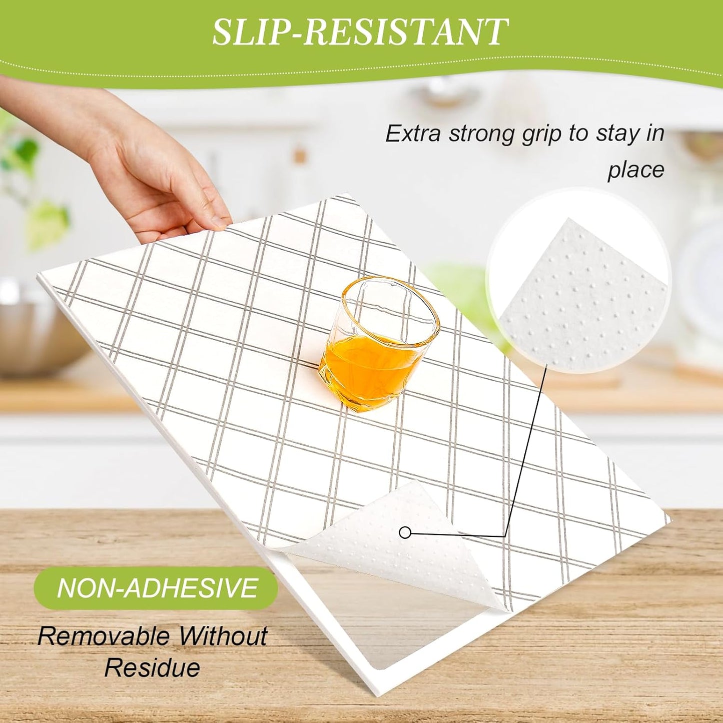 Cooyes 6pcs 12" x 24" Refrigerator Drawer Liners, Fridge Organizers and Storage, Washable Absorbent Fridge Bin Liners, Refrigerator Shelf Mats Air Circulating Non-Slip Non-Adhesive