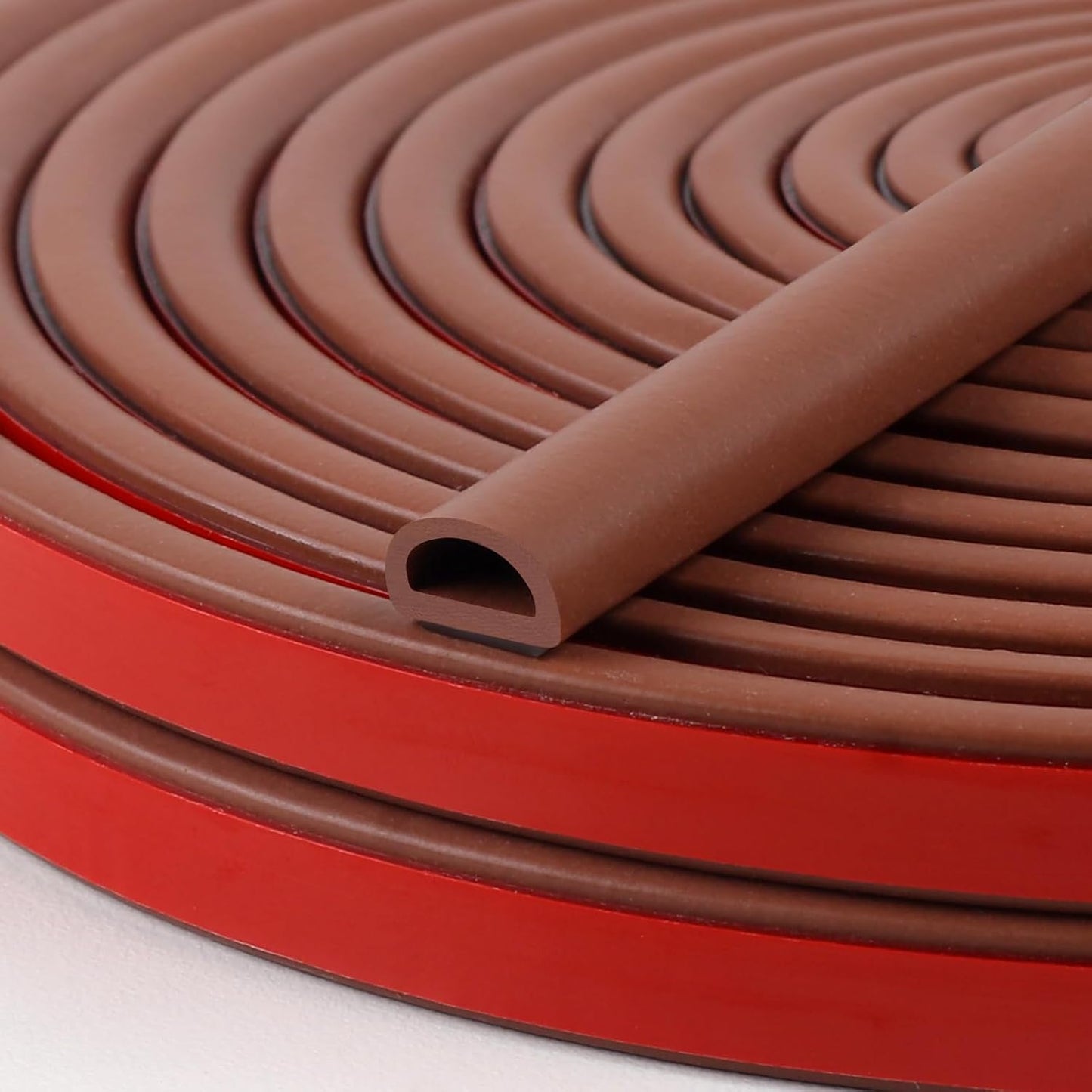 Silicone D Shape Weather Stripping 19.7 Feet Self Adhesive Seal Strip for Doors and Windows