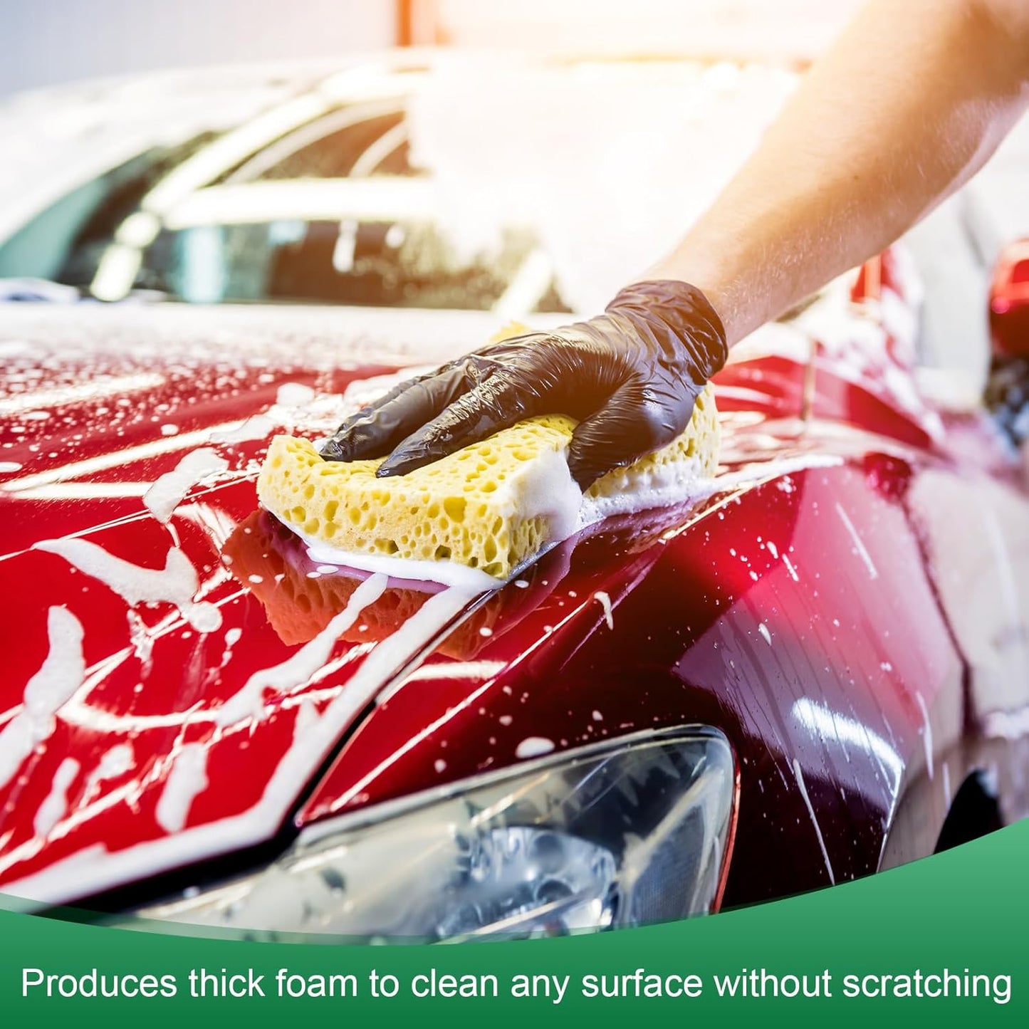 6-Pack Kitchen Sponges, Condense Eco Cellulose Non-Scratch Scrub Heavy Sponge for Kitchen/Household/Bathroom, Clean Tough Messes Dish Scrubber [Purple]