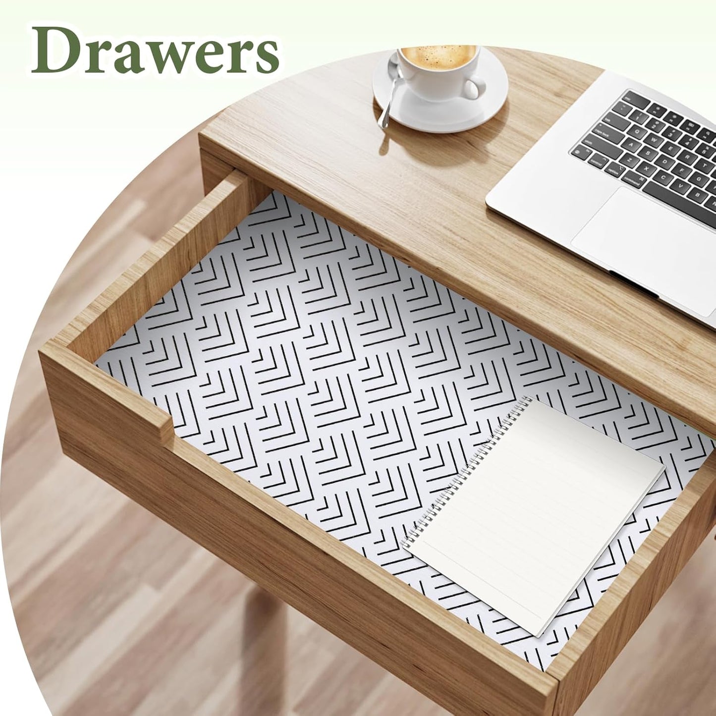 Shelf Liner for Kitchen Cabinets Non Adhesive Drawer Liner Non-Slip Thickened Shelf Liner Paper Strong Easy to Clean for Tool Box Refrigerator with Knife and Tape Measure, Black Arrow, 11.8 x 118 in