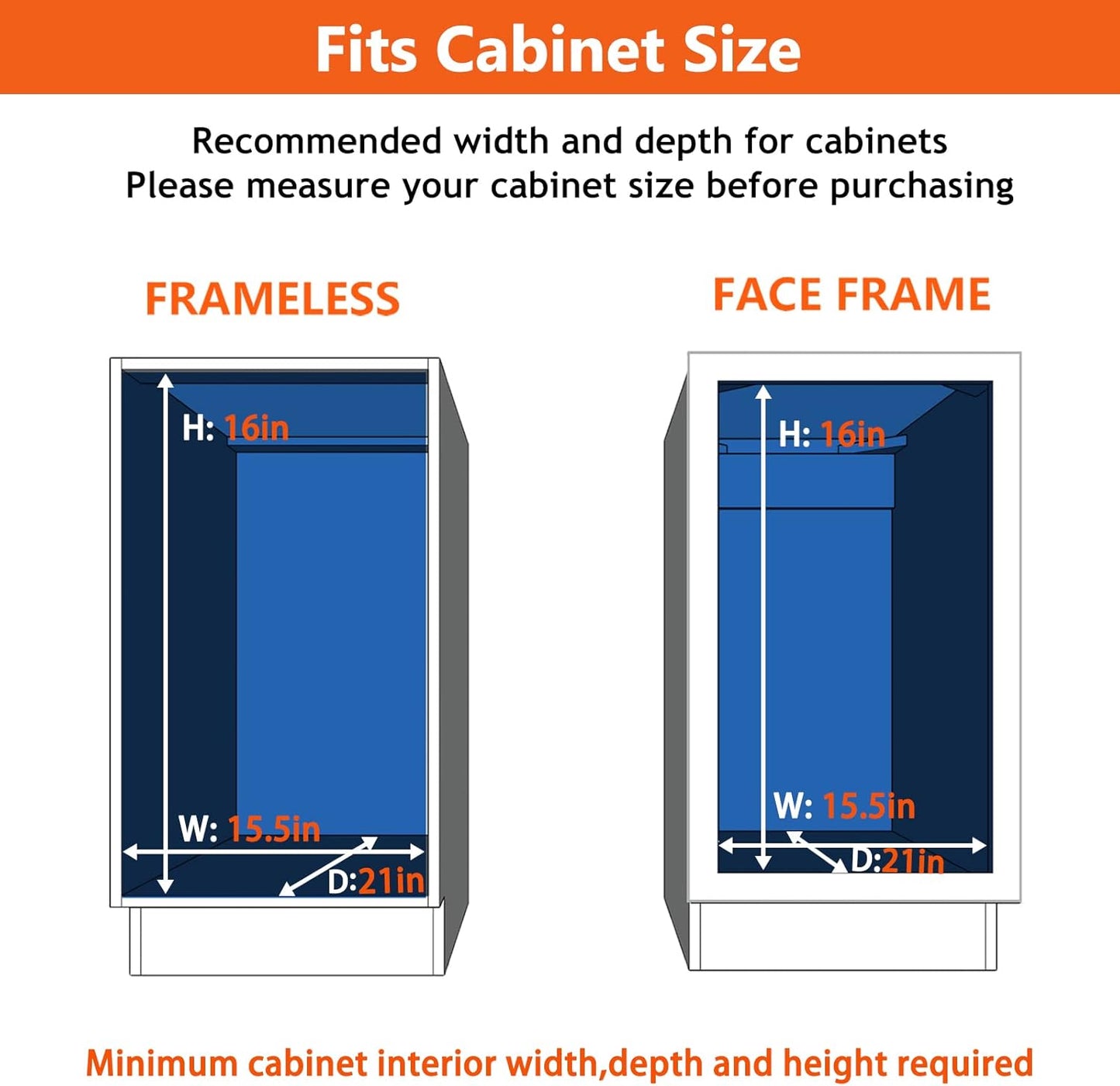 ROOMTEC Individual Pull Out Cabinet Organizer (14" W x 18" D), 2 Tier Spice Rack Organizer for Cabinet, Slide Out Drawer Pantry Shelf Organization and Storage for Kitchen Bathroom