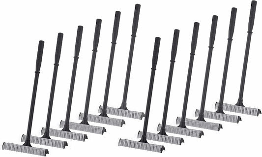 Matthew Cleaning All Purpose Window Squeegee Window Cleaner Tool,Car Squeegee Windshield Cleaning Sponge and Rubber Squeegee,2-in-1 Window Cleaner Sponge(8'') and Soft Rubber with Pole 20’’(12Pack)
