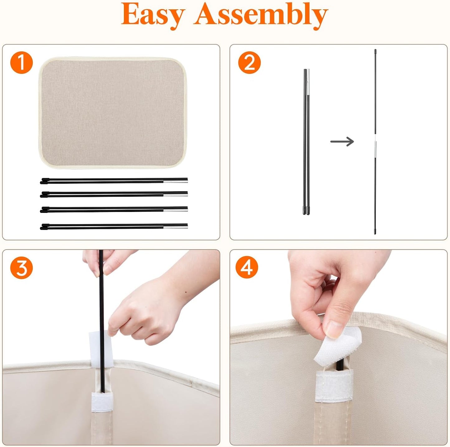 Lifewit 80L Large Tall Laundry Hamper, Collapsible Laundry Basket with Handles, Foldable Clothes Hampers for Laundry, Portable Dirty Clothes Hamper for Dorm College Bedroom Bathroom, Beige