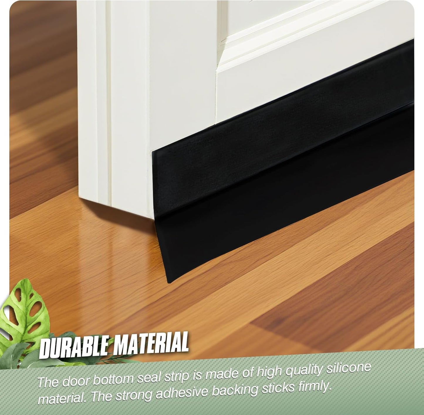 Silicone Weather Stripping Door Seal Strip, 16.4 Feet Self Adhesive Sealing Sticker Sealing Tape for Door Draft Stopper Adhesive for Doors Windows Shower Glass Gaps (Black, Width 25mm)