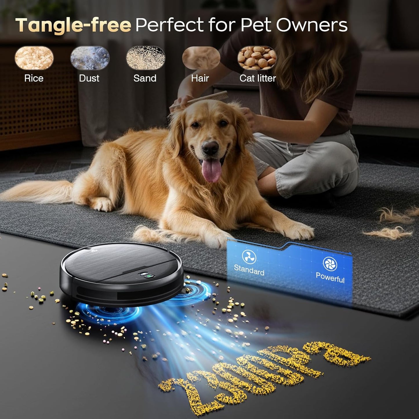 Robot Vacuum and Mop Combo, 2 in 1 Robotic Vacuums Cleaner with WiFi/App, Robot Vacuum with Water Tank, Strong Suction, Schedule, Self-Charging, Quiet, for Hard Floor, Pet Hair, Low Pile Carpet