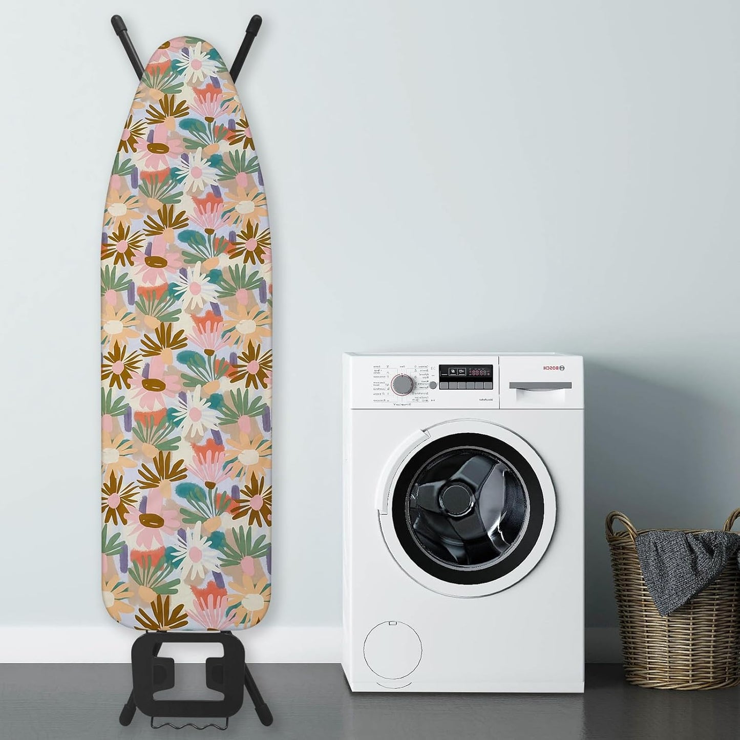 Ironing Board Cover and Pad 15x54 Inch Standard Ironing Board Cover with Elastic Edge and Hook and Loop Fasteners Scorch and Stain Resistant Cotton Ironing Covers with Thick Padding