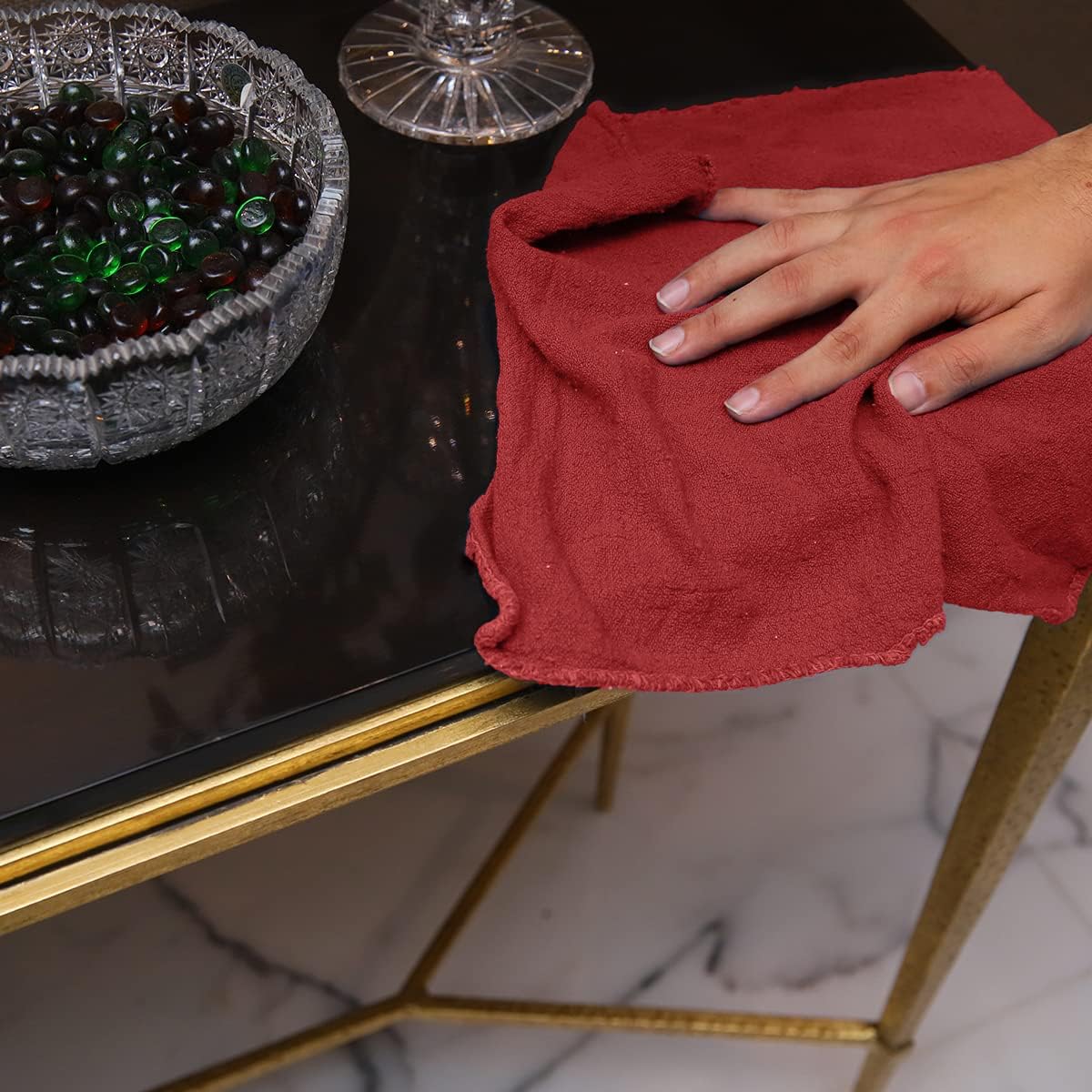 Avalon Towels Cotton Shop Rags – (Pack of 100) Size 12x14 Inches Cleaning Rags – Absorbent Shop Towels and Multipurpose Cleaning Towels for Automobiles, Industries, Garage and Homes