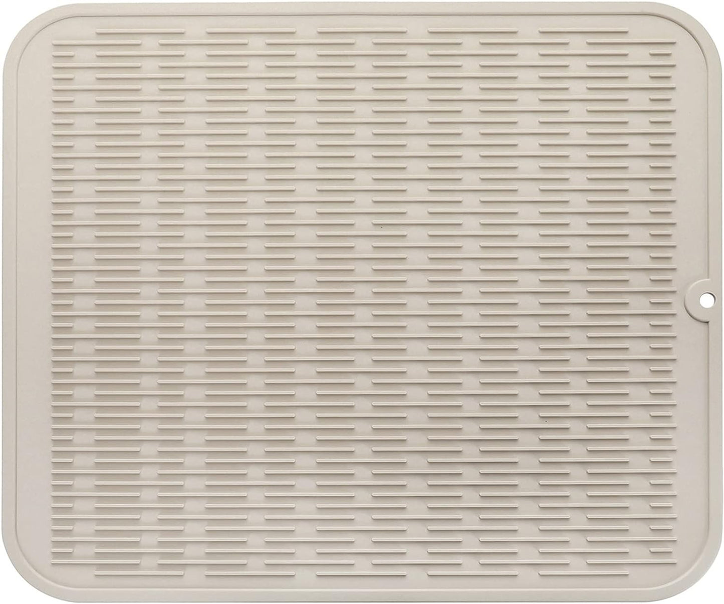 Silicone Dish Drying Mat for Multiple Usage,Easy clean,Eco-friendly,Heat-resistant Silicone Mat for Kitchen Counter or Sink,Refrigerator or Drawer Liner Tapioca XL 18 inches x 16 inches