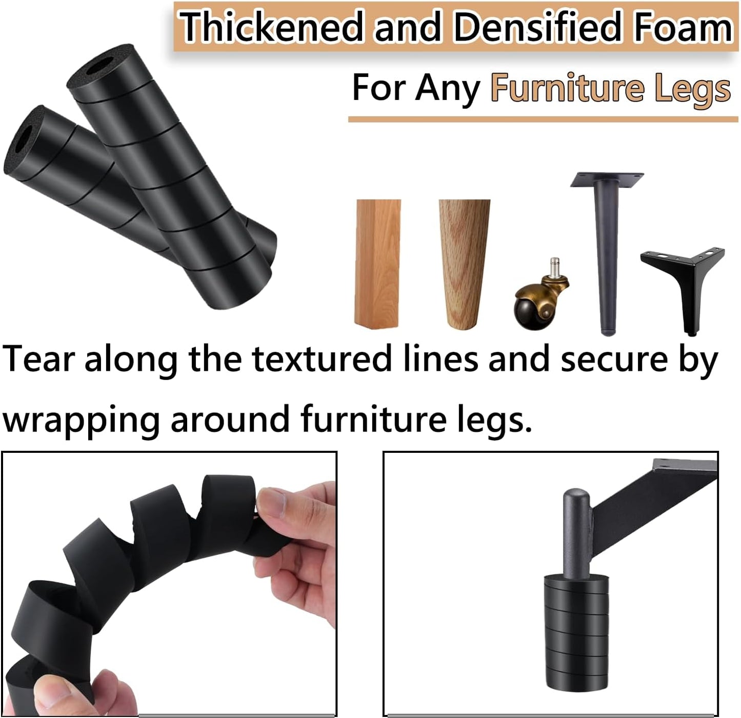8 Pcs Bed Frame Toe Protectors, Non-Adhesive Bed Frame Leg Covers for Toe Savers, Toe Cushion for Any Furniture Leg - Prevents Toe Injuries from Hitting Hard Furniture Legs