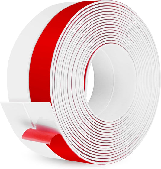 Weather Stripping Self Adhesive Door Draft Stopper Flexible Shower Door Bottom Seal Silicone Seal Strip for Sliding Glass Windows Side Gaps (White, 2 Inch Wide x 10 Feet Long)