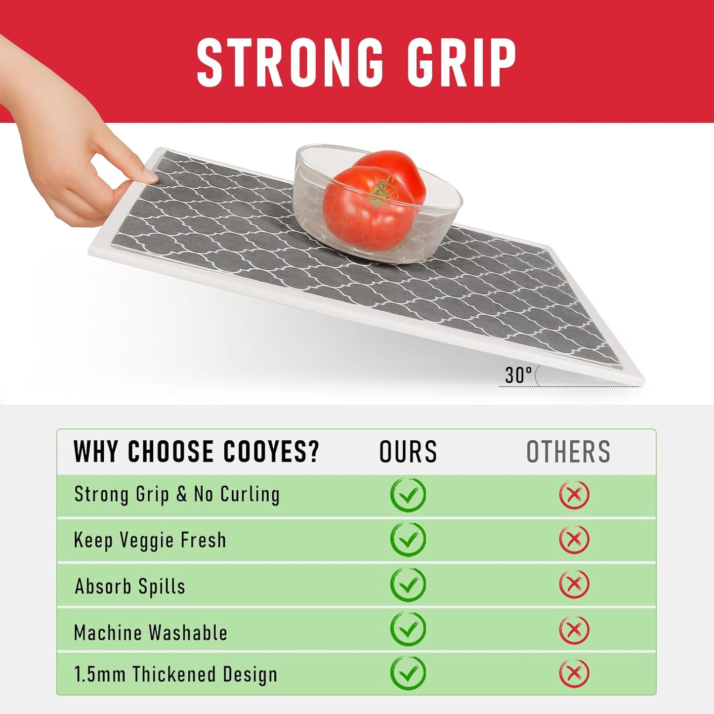 Cooyes 12 Pack Refrigerator Shelf Liners for French Door Fridge, 17.7" × 36" Extra Large, Non-Slip Fridge Mats Machine Washable, Refrigerator Drawer Liner for Glass Shelves Kitchen Cabinet