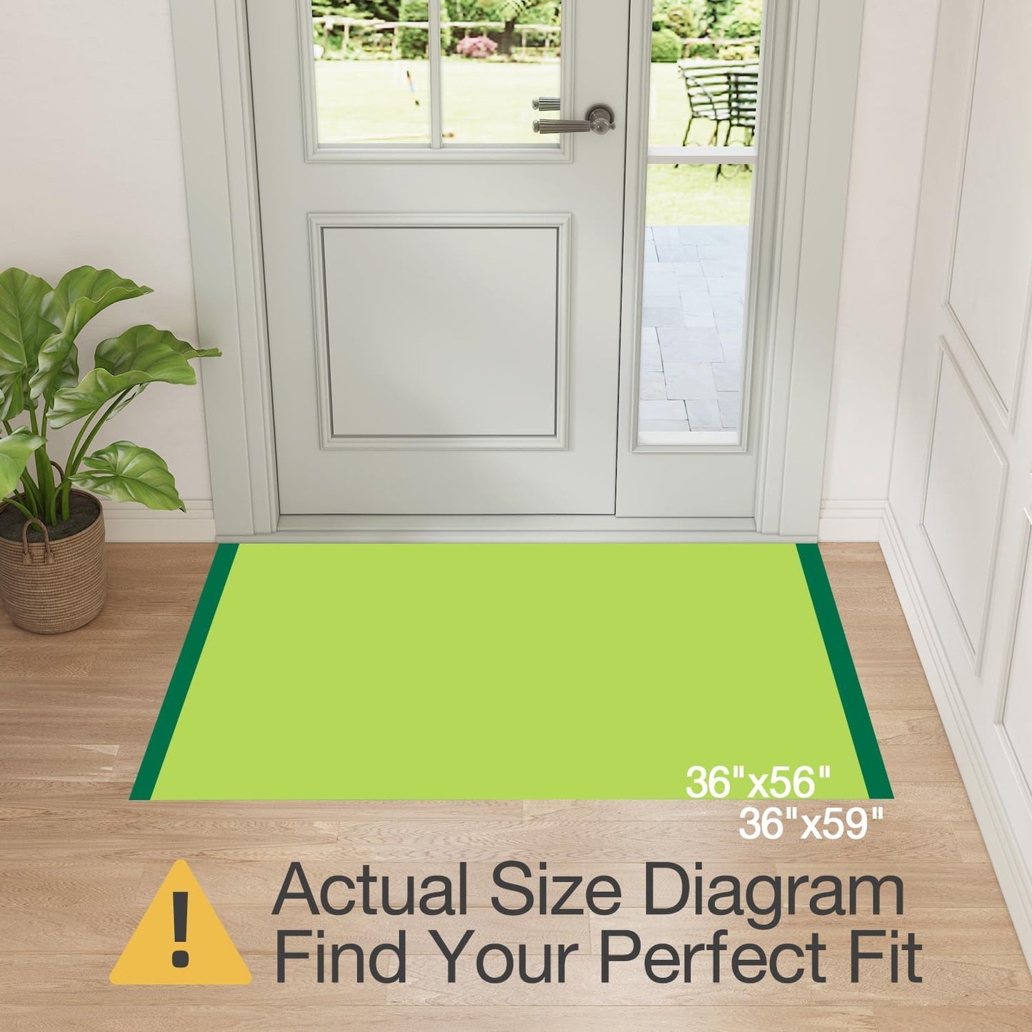 LUMI Ultra Thin Door Mat for Entryway,36"x59" Low Profile Non Slip Rubber Backing Indoor Doormat, Easy Clean Welcome Entrance Mat for Inside House, Patio, Brown