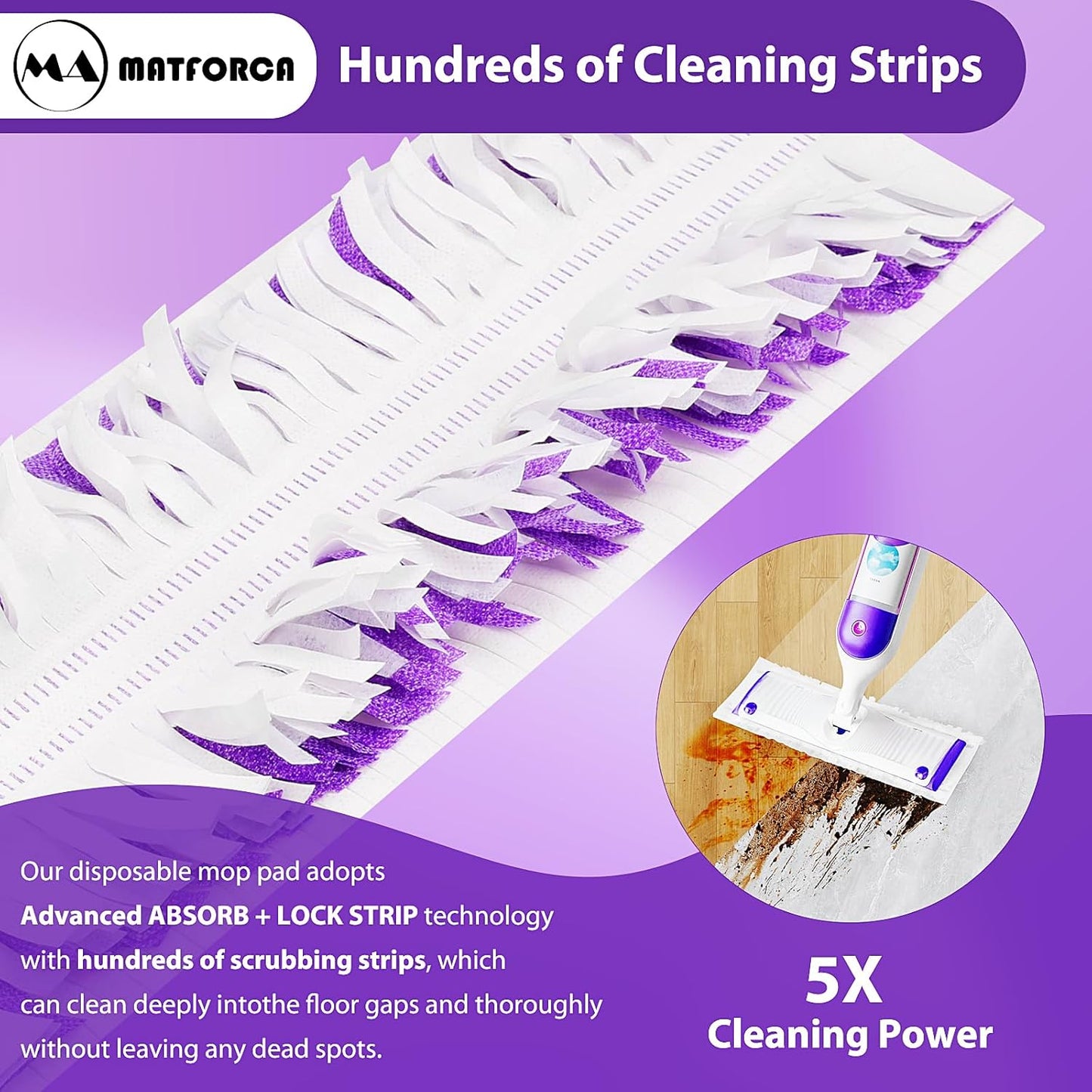 30 Pack Swiffer Power Mop Refills - Disposable Mop Pads for Swiffer Power Mop, Super Absorbent Wet Pads Refill for Deep Cleaning Hardwood, Tile, and Laminate Floors