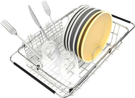 304 Stainless Steel Drying Rack, Expandable, Adjustable Inside The Sink (up to 9 Upright Utensils)