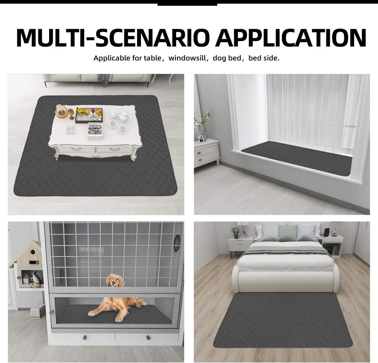 Easy-Going Sectional Couch Covers for Dogs L Shape Sofa Cover Reversible Sofa Slipcover Chaise Lounge Cover Furniture Protector Cover for Pets Dog Cat (42 x 52 inches, Dark Gray/Dark Gray)