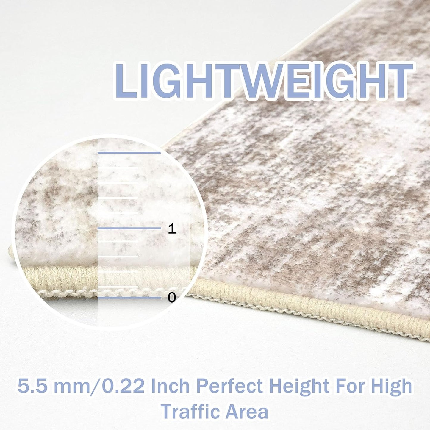 IOHOUZE Abstract Runner Rug 3x20 Ft Extra Long Washable Runners for Hallways, Non Slip Kitchen Runner Printed Faux Wool Entryway Runner Indoor, Modern Abstract Floor Carpet for Hall Stair, Beige Brown