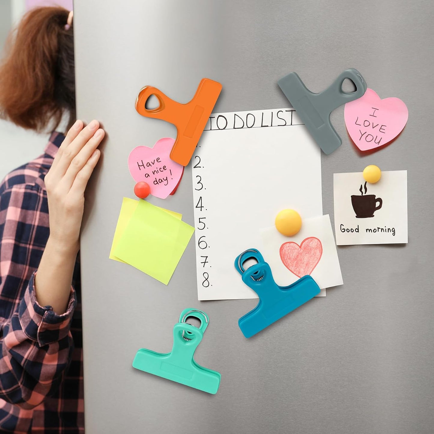 TACGEA Chip Clips, Magnetic Bag Clips with Air Tight Seal for Food Storage, 8 Pieces, Multicolor