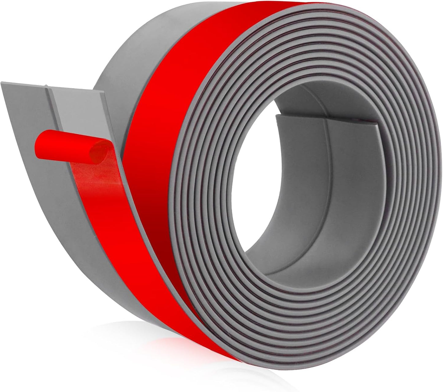 Weather Stripping Door Draft Stopper Flexible Self Adhesive Silicone Door Seal Strip for Glass Doors Windows and Shower Glass Gaps, 2 Inch Wide X 10 Feet Long, Gray