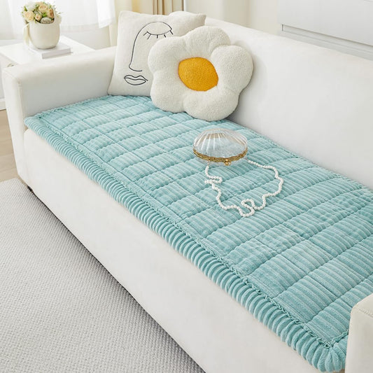 Couch Cover for Dogs Washable, Fuzzy Pet Couch Covers for 3 Cushion Sofa Pet Friendly, Non Slip Sofa Cover (Blue, 27.6" x 59"/70 x 150cm)