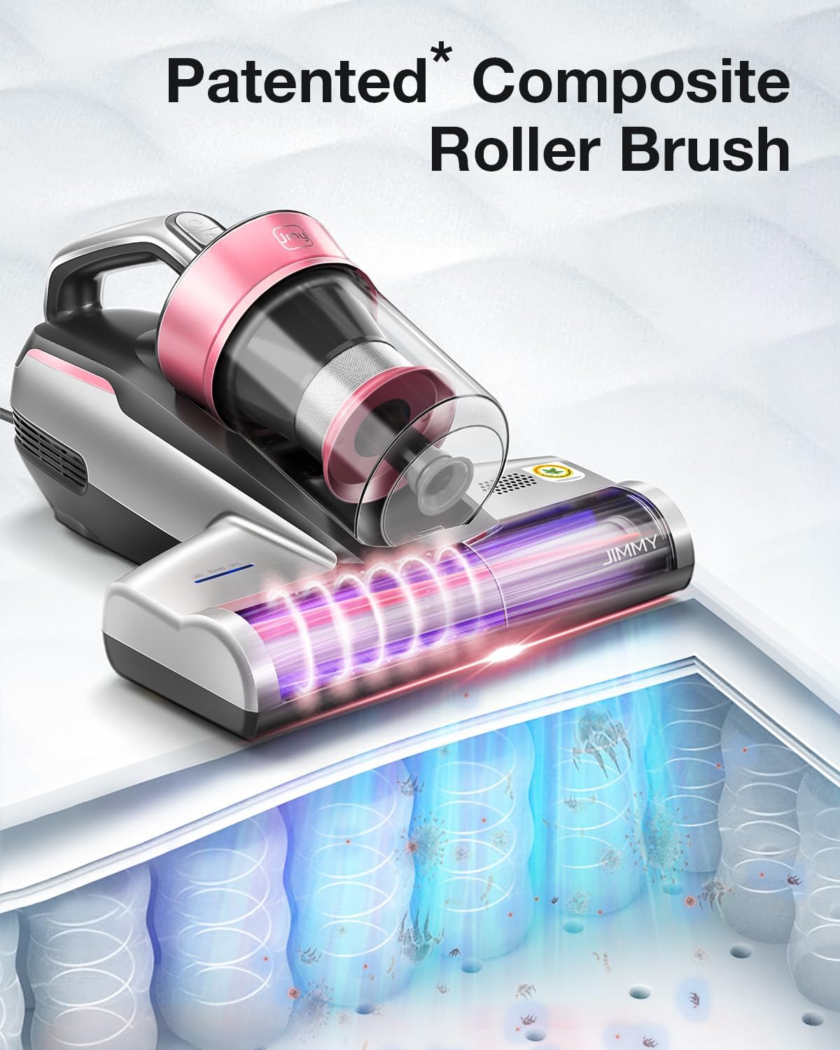 Jimmy Mattress Vacuum Cleaner, Bed Vacuum Cleaner with UV-C Light & Ultrasonic, 15Kpa Suction 500W Powerful Handheld Vacuums for Dust & Pet Hair with HEPA (BX5 Pro, Corded)