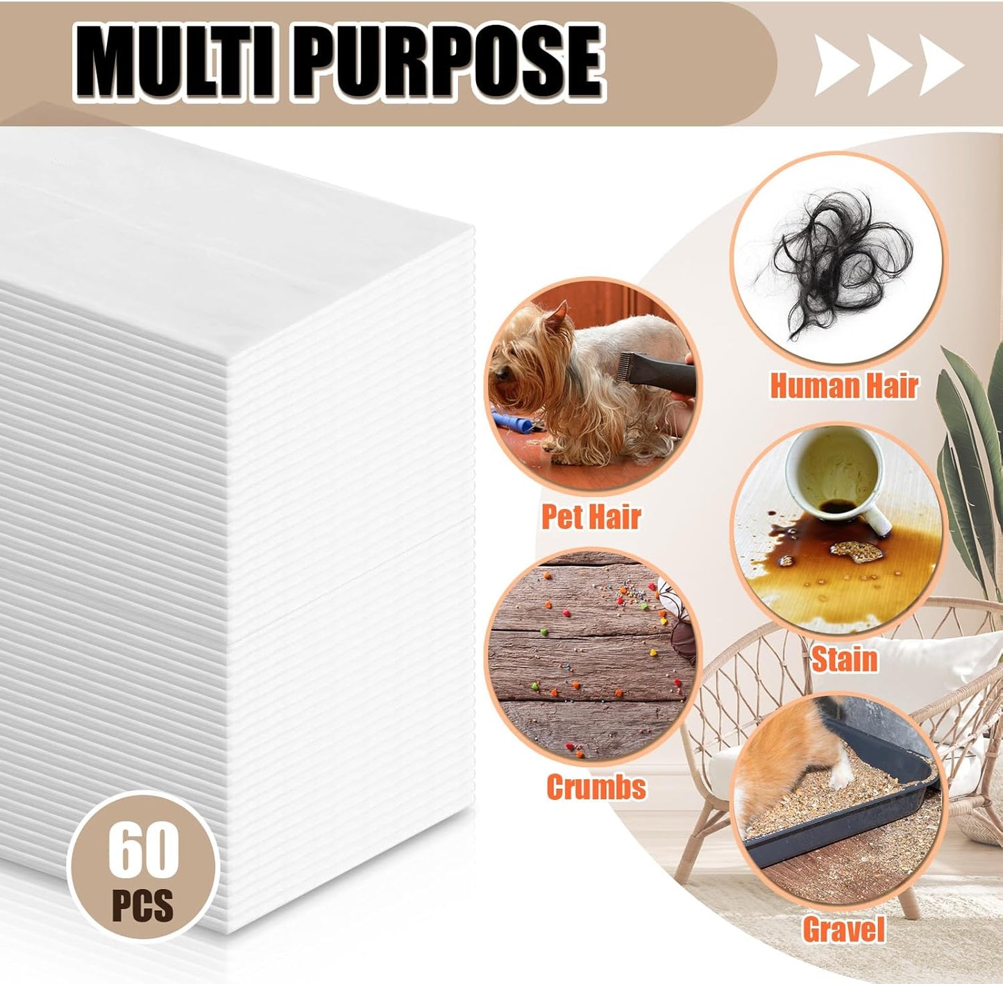 60 Counts Sweeper Wet Mopping Cloths 17.7 x 11.8'' X Large Wet Mop Pads Refills XL Disposable Floor Wipes Duster for Sweeping Scrubbing Cleaning Dry Wood Hardwood Tile