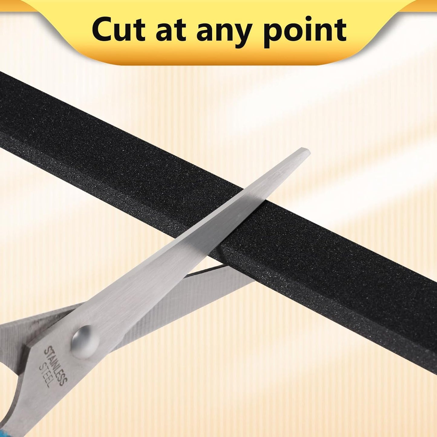 Black Weather Stripping Door Seal Strip (3/5 Inch X 1/16 Inch X 32Feet), Strong Adhesive, Lightproof, Soundproof, Weatherproof Foam Tape Insulation for Sliding Door, Front Door Frame, Windows