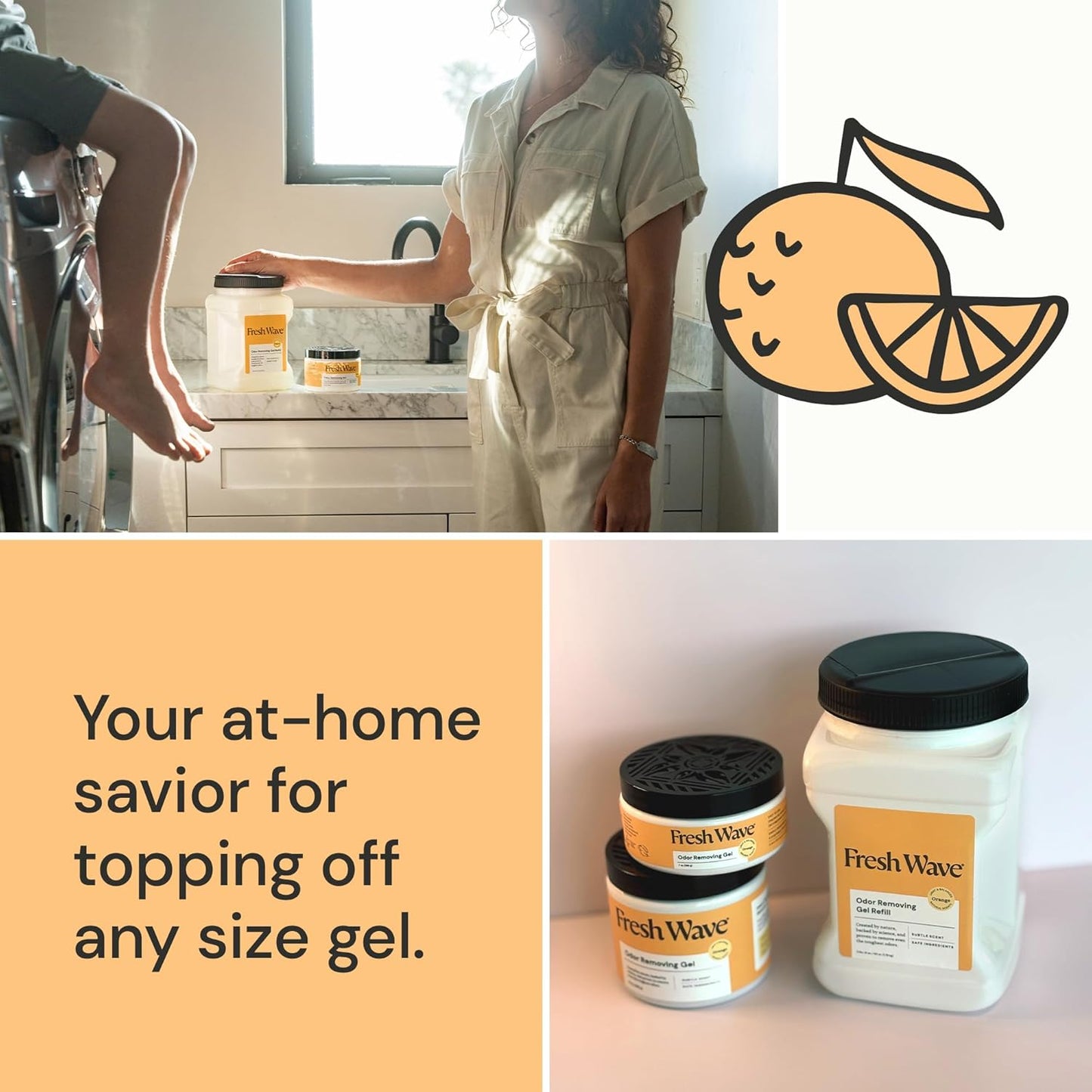Fresh Wave Orange Odor Removing Gel Refill, 63 oz