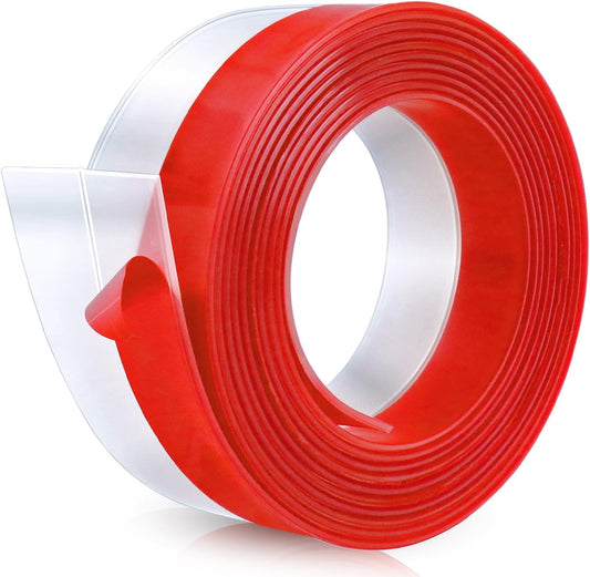 Weather Stripping Door Draft Stopper Flexible Self Adhesive Silicone Door Seal Strip for Glass Doors Windows and Shower Glass Gaps, 2 Inch Wide X 40 Feet Long, Clear