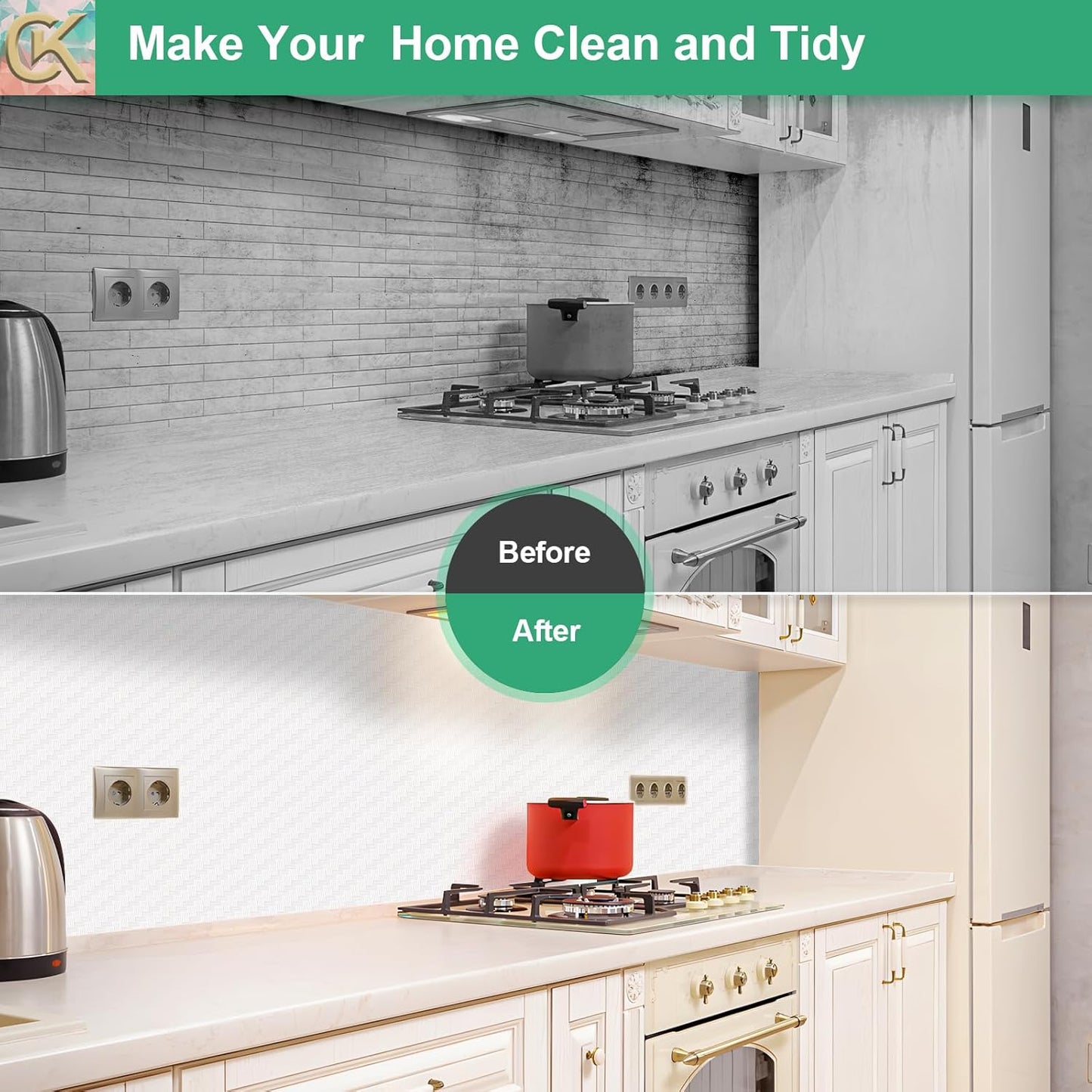 Self-Adhesive Shelf Liner Kitchen Liner, Waterproof Backed Paper Easy Peel and Stick Contact Liner Without Residue for Decor Your Desk Surface, Kitchen Countertops (White, 23.6 x 393.7 inches)